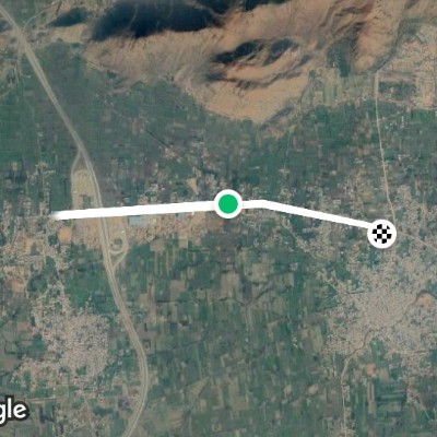 Ismaila bus stop to Baghicha Dheri bus stop walking route map in Ismaila