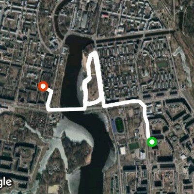Road to kindergarten walking route map in Sankt-Peterburg