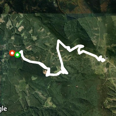 Lysa hora walking route map in Ostravice