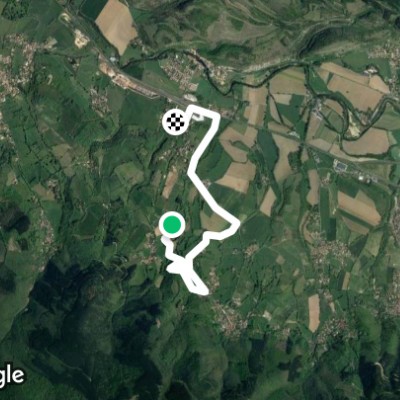Chemin d'Aupillac walking route map in Aiguefonde