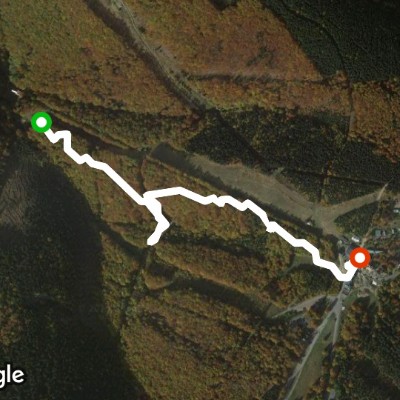 Pustevny walking route map in Prostřední Bečva