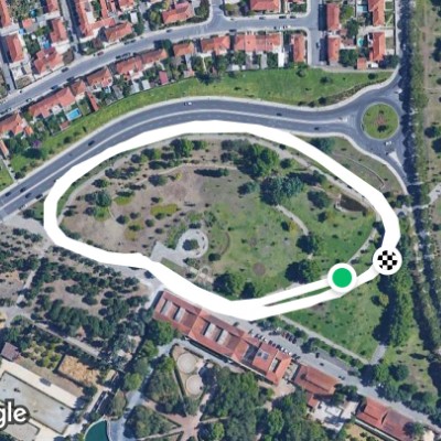 Queluz park walking route map in Setubal