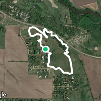 Arrowhead Park (+game trail) walking route map in Brandon