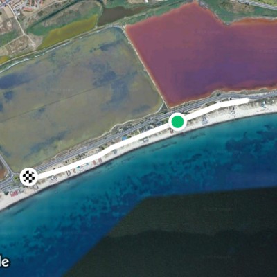 Viale Lungomare of the Gulf of Quartu walking route map in Quartu Sant'Elena