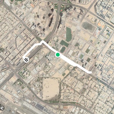 Walk under the metro line Green Line: Al Qiyadah