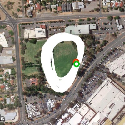 Civic Park T T Gully walking route map in Modbury North