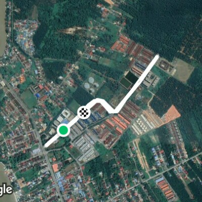 Pontian Road walking route map in Pontian