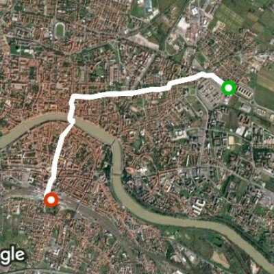 Via degli Acquedotti walking route map in Ghezzano