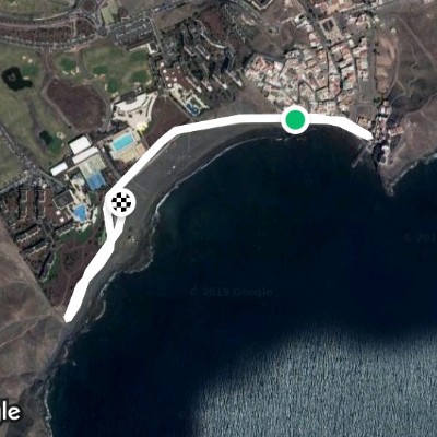 Playtitas boardwalk walking route map in Las Playitas