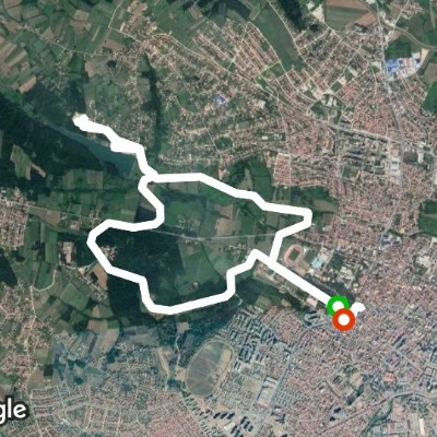 Šumarice-Jezero-Woodleand walking route map in Kragujevac