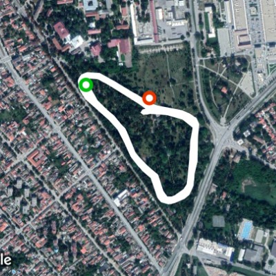 Narodna Basta walking route map in Pančevo