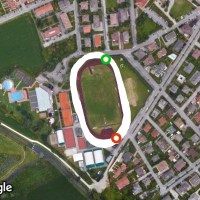 Municipal sports club walking route map in Creazzo