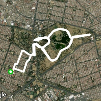 San Juan de Aragón Forest walking route map in Ciudad Nezahualcóyotl