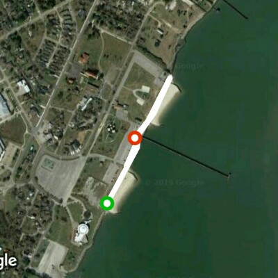 Sylvan Beach Park walking route map in La Porte