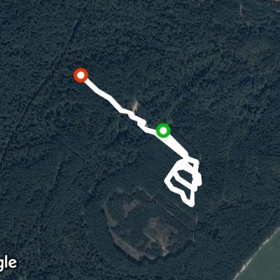 Curonian Spit National Park walking route map in Rybachii