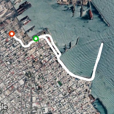 Malecon Veracruz walking route map in Heroica Veracruz
