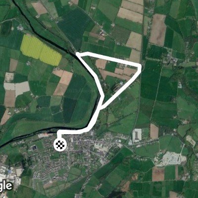 Green road walking route map in Muine Bheag