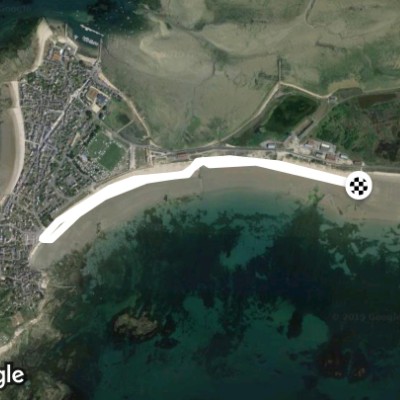 Kyte surfing up to gavres walking route map in Gâvres