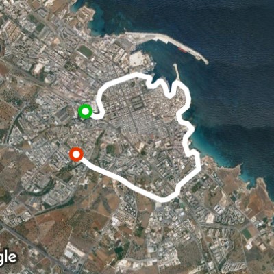 Lama Belvedere walking route map in Monopoli