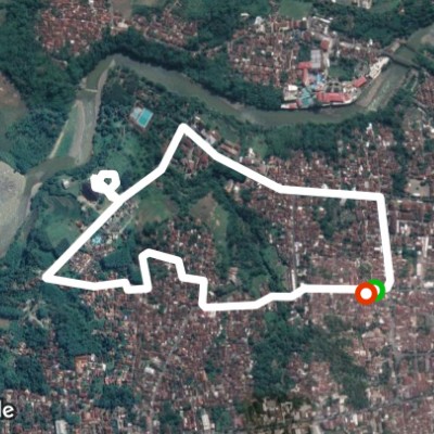 Mas flute walking route map in Banjarnegara