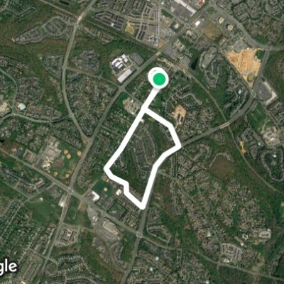 Liberty Mill Road walking route map in Gaithersburg
