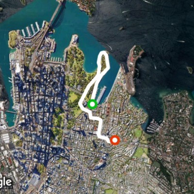 Sydney Harbour walking route map in Sydney