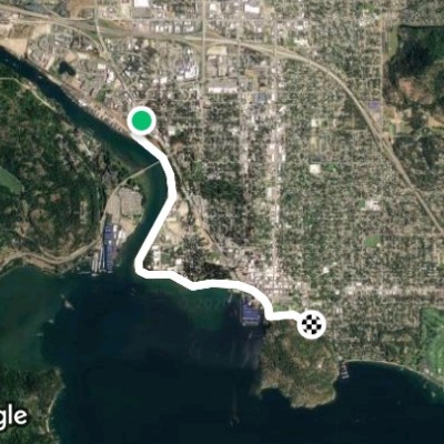 tubbs,  through big hill to top of hill