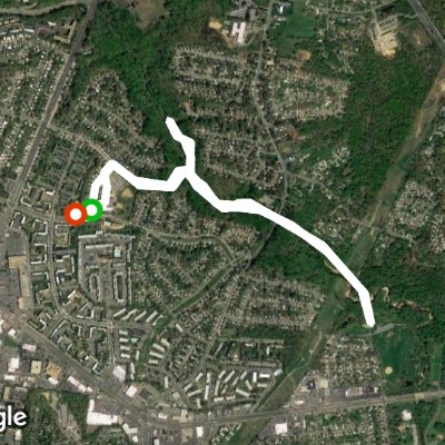 Hills branch walking route map in College Park