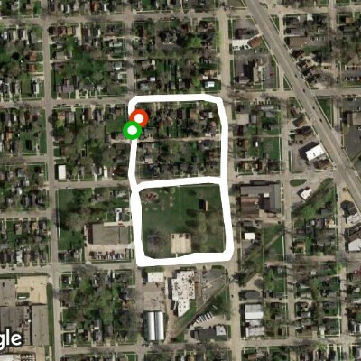 Optimist park walking route map in Sarnia