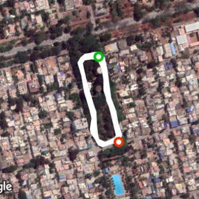 Route near MCC Block walking route map in Davanagere