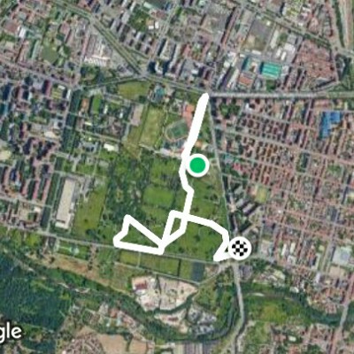 CUS University Sports Center walking route map in Moncalieri