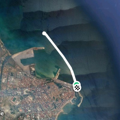 Port of Kr walking route map in Crotone