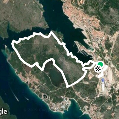 Kanal sv. Ante walking route map in Šibenik