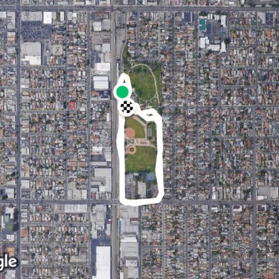 Roosevelt Park walking route map in Cudahy