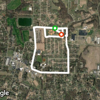 Centennial Park walking route map in Atoka