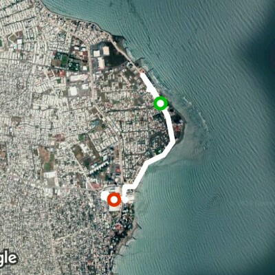 Boca del Rio walking route map in Heroica Veracruz