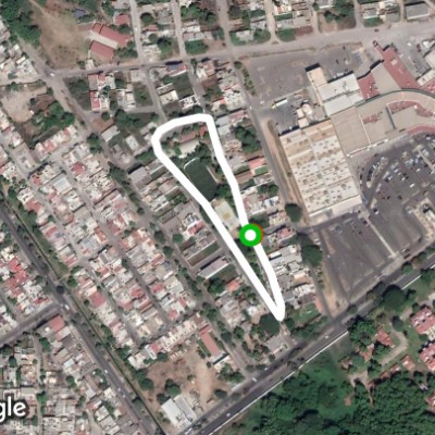 El Palmar Park walking route map in Lázaro Cárdenas