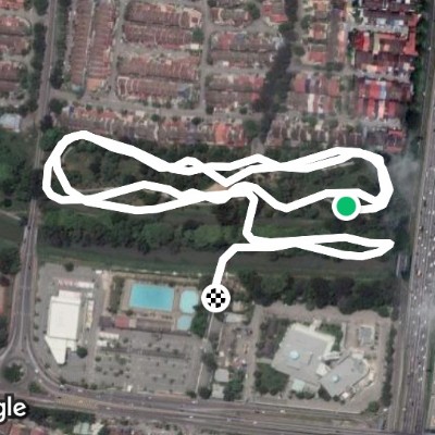 Taman Tunku walking route map in Perai