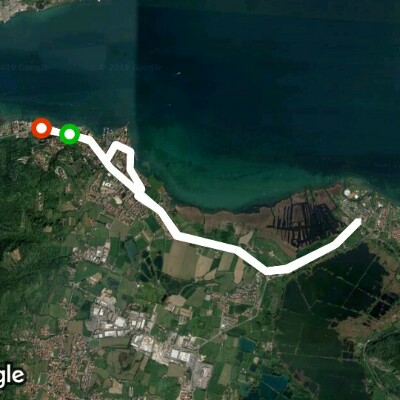 Lake Iseo walking route map in Clusane