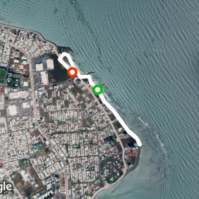 Boulevard Manuel Ávila Camacho walking route map in Heroica Veracruz