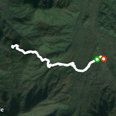 Henwallow Falls walking route map in Waynesville