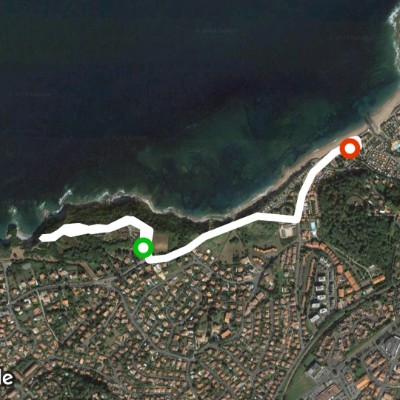 Sea side walking route map in Saint-Jean-de-Luz