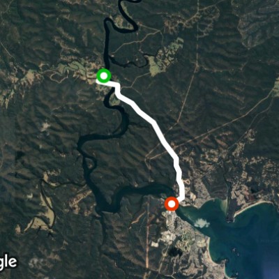 Nelligan caravan park to Bateman bay walking route map in Nelligen
