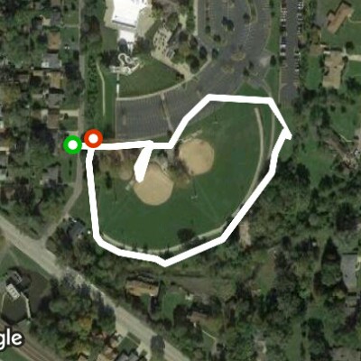 Parkview Lane walking route map in Niles