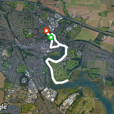 Park run walking route map in Portchester