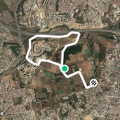 Second Rocade Sud walking route map in Khraicia