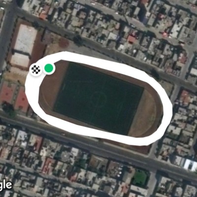 Deportivo Las FLores walking route map in Chimalhuacán