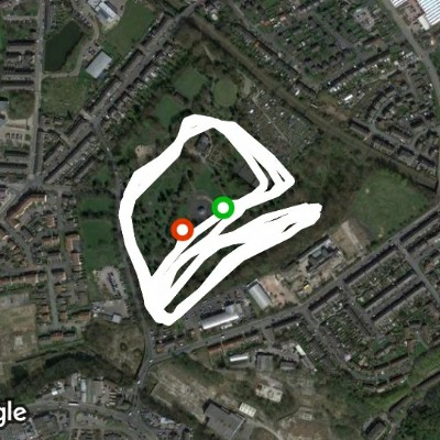 Park run walking route map in Hyde
