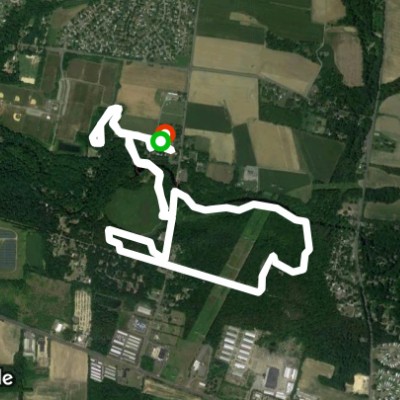 Historic Smithville Park walking route map in Pemberton