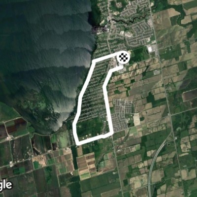 Lake Simcoe walking route map in Georgina